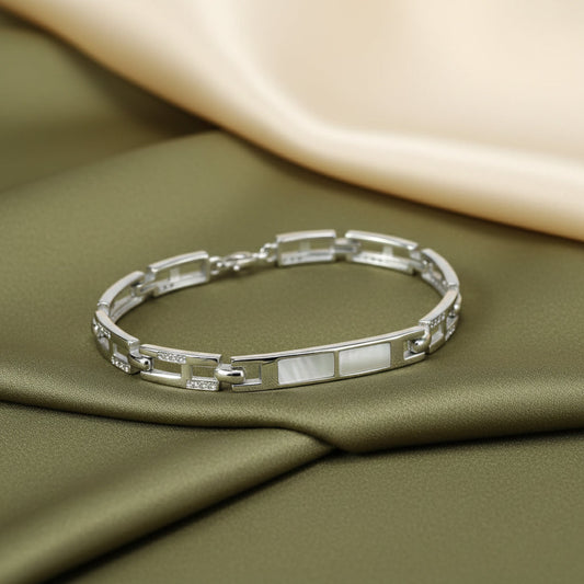 Silver Lumina Modern Bracelet For Him
