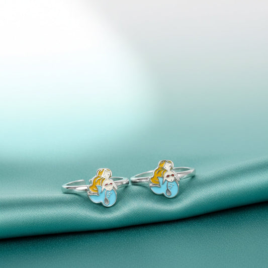 Silver Whimsical Mermaid Toe Ring for Her