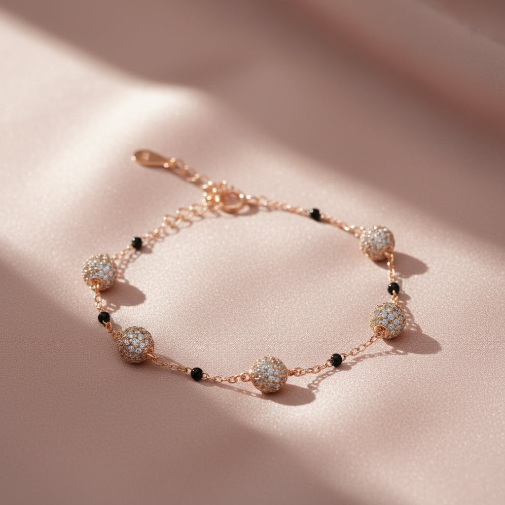 Rose gold Disco ball Chain Bracelet for her