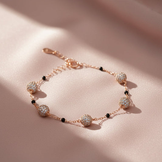 Rose gold Disco ball Chain Bracelet for her
