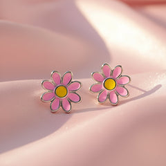 Silver Bubblegum Pink Studs