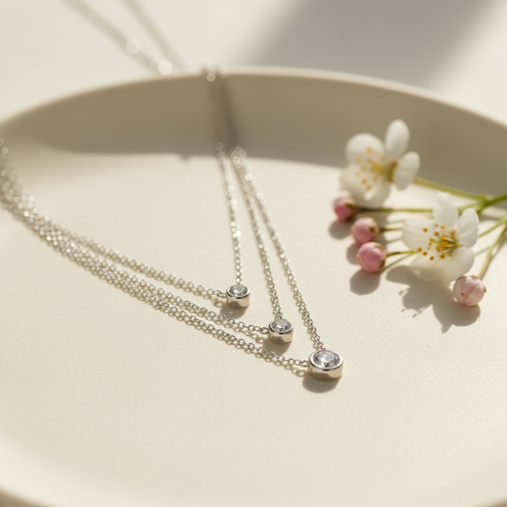 Silver Classic Versatile Tripple Layer Necklace