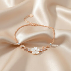 Rose gold Mother of Pearl Butterfly chain bracelet
