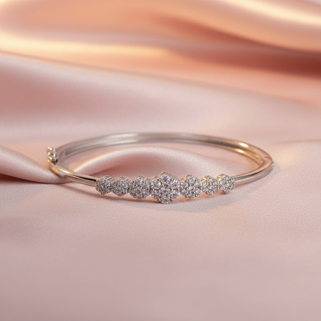 Silver Glittering garland bangle Bracelet for her