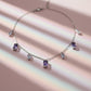 Silver Rectangular Rich Purple Necklace