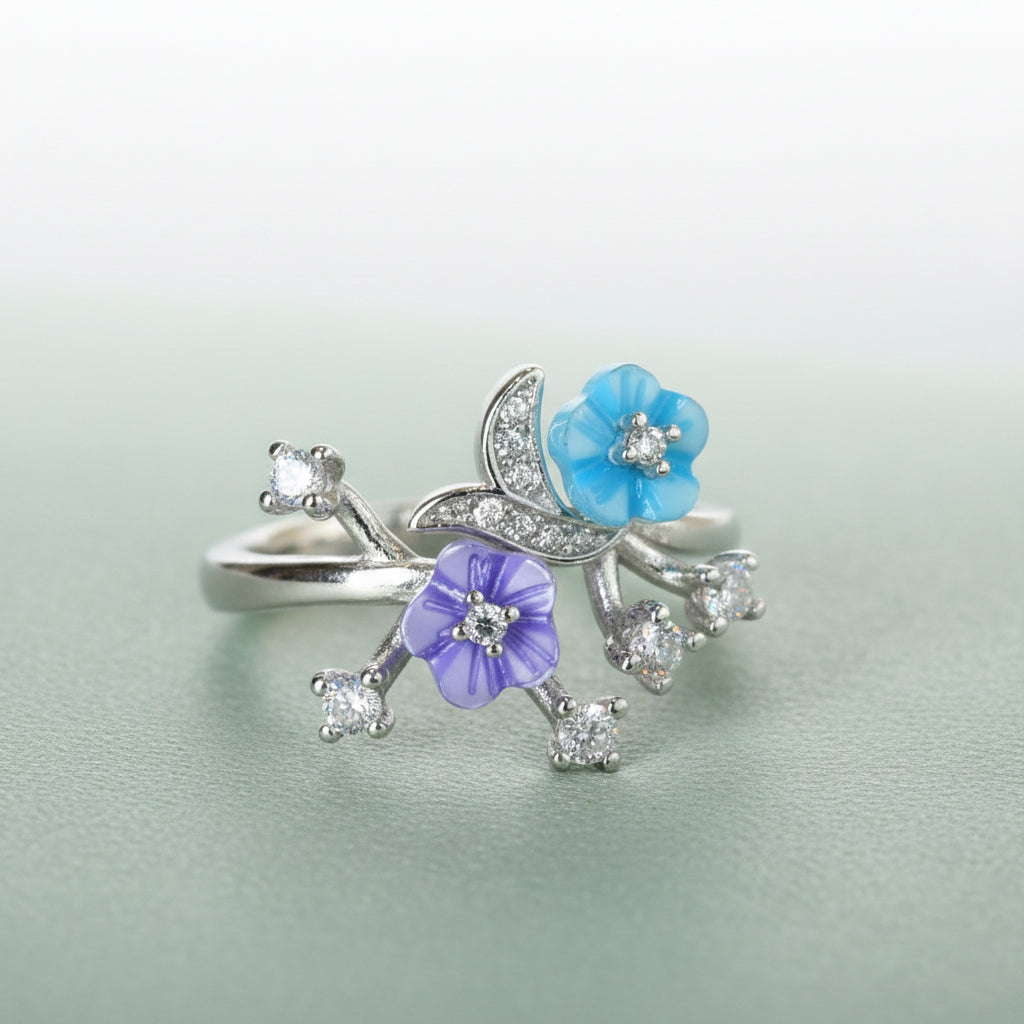 Silver Enchanted Garden Bloom ring for her