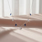 Silver Cascading Blue Marquise Drop Necklace