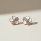 Rose Gold Small Pave Floral Earrings