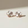 Rose Gold Small Pave Floral Earrings