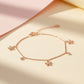 Rose gold Delicate Flower Charm Bracelet For her