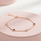 Rose gold Blue Sapphire and CZ Chain Bracelet for her