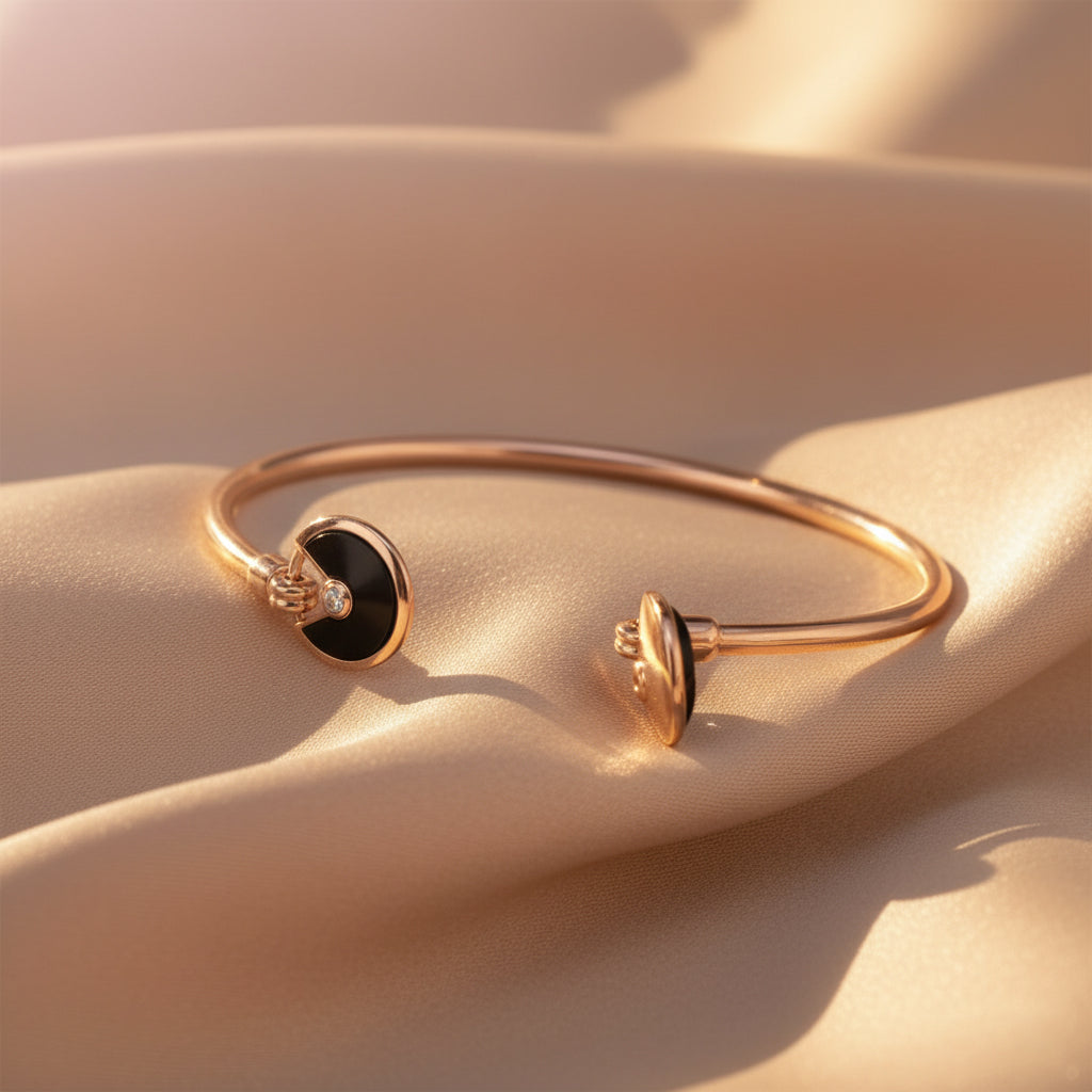 Rose Gold Black Onyx Inspired Bracelet For Her