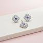 Silver Elegant Design Purple Amethyst Clover Pendant set for her