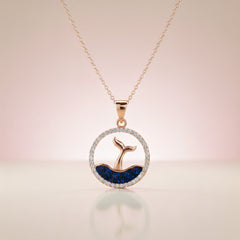 Rose Gold Coastal Whale Tail Pendant