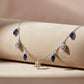 Silver Deep Blue Marquise & Teardrop Dangle Necklace for her