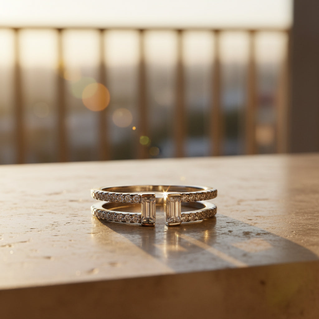 Silver Split Band Ring