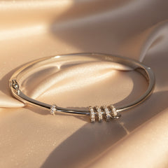 Silver Pave Coil Bracelet For Her