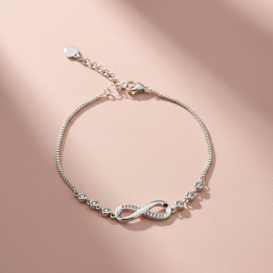 Silver Infinity Fancy Chain Bracelet For her