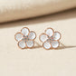 Rose Gold Porcelain Floral Studs Earrings