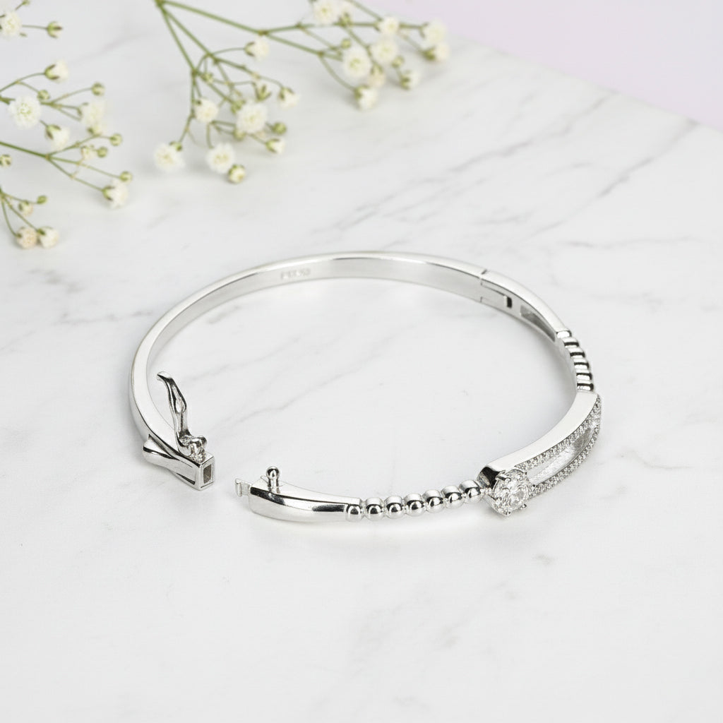 Silver Starlight Aura Bangle Bracelet For her