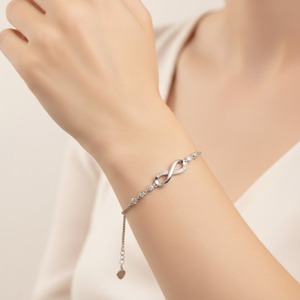 Silver Infinity Fancy Chain Bracelet For her