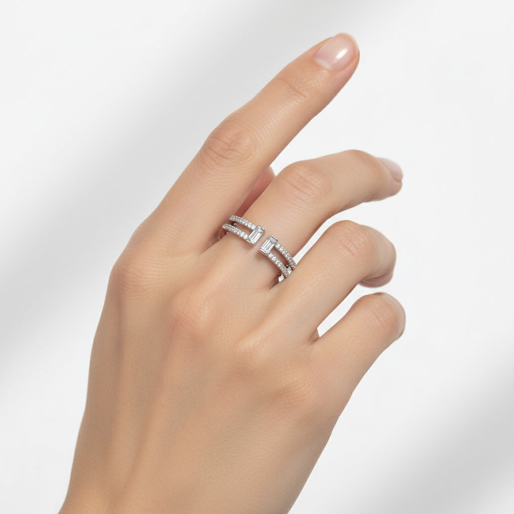 Silver Split Band Ring