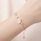 Rose gold Cute Whimsical Flower and Butterfly Bracelet for her