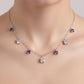 Silver Cushion Cut Purple Dangling Necklace
