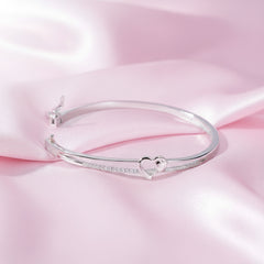 Silver Heart-in-Heart Bracelet for her