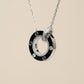 Silver Screw Detail Circle Pendant