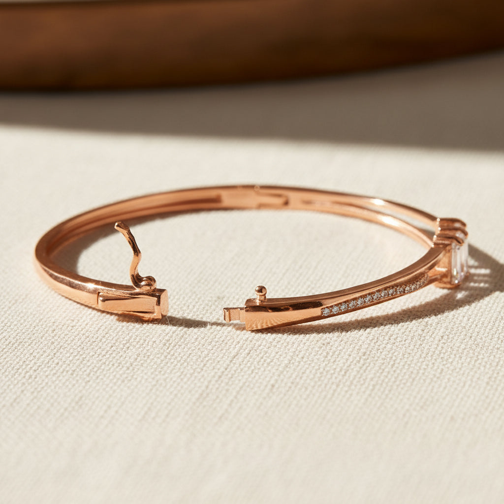 Rose gold Fine Trinity cut Bracelet for her