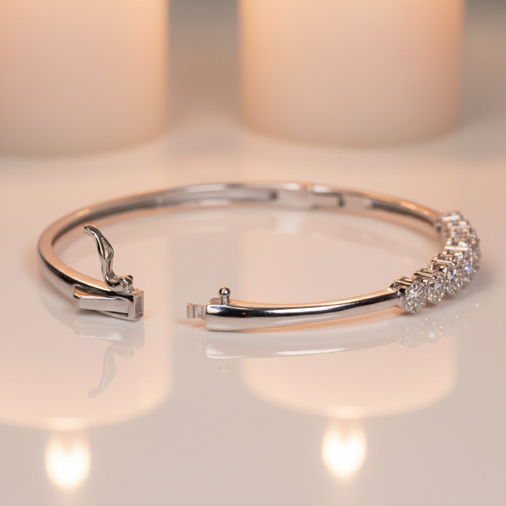 Silver Glittering garland bangle Bracelet for her