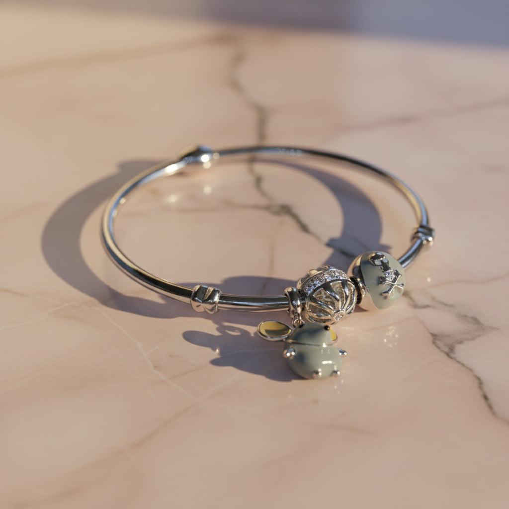 Silver Mouse & Nautical Charm Bracelet For Her