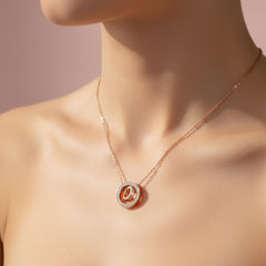 Rose Gold Interlocking Circle Pendant