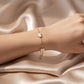 Rose gold Premium Mother of Pearl Heart Chain bracelet for her