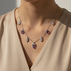 Silver Dazzling Blue Necklace