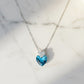Silver Deep Blue Double Heart Pendant