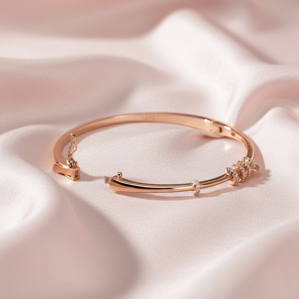 Rose gold Spring locked minimalist bracelet For her