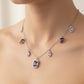 Silver Amethyst Hued Dangle Necklace
