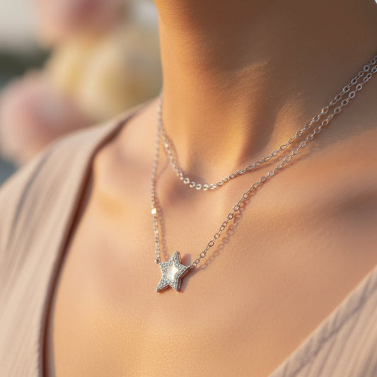 Silver Wish Star Dainty Pendant