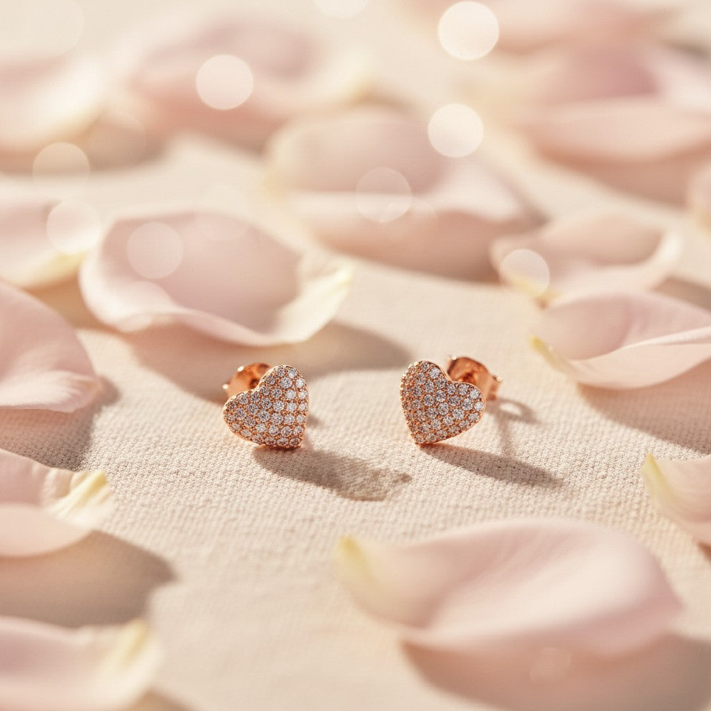 Rose Gold Celestian Heart Double Layer Set