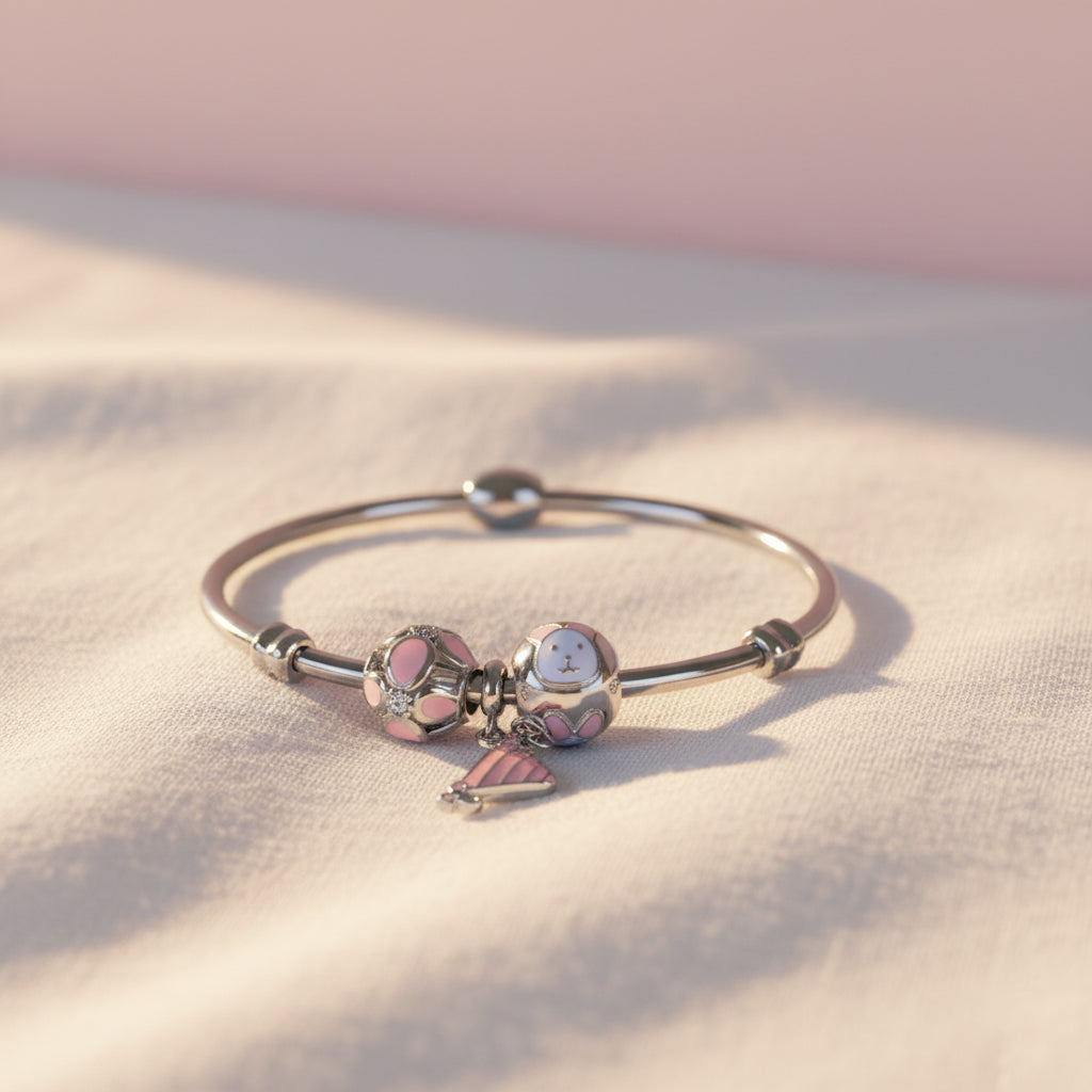 Silver Whimsical wonderland Charms bracelet