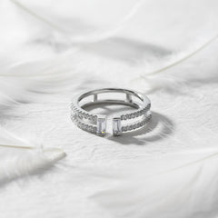 Silver Split Band Ring