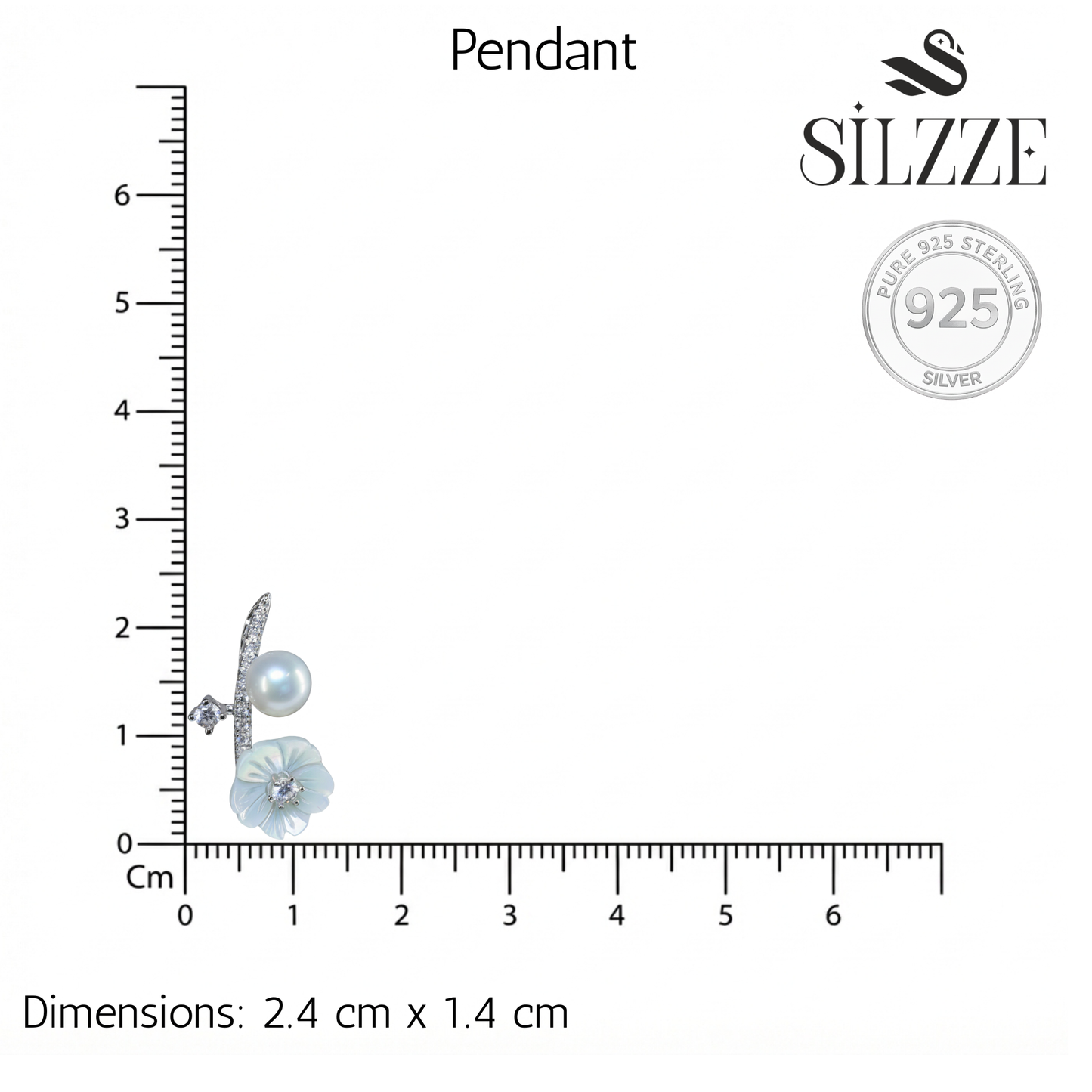 Silver MOP Ethereal Pearl Floral Branch Rich Pendant set