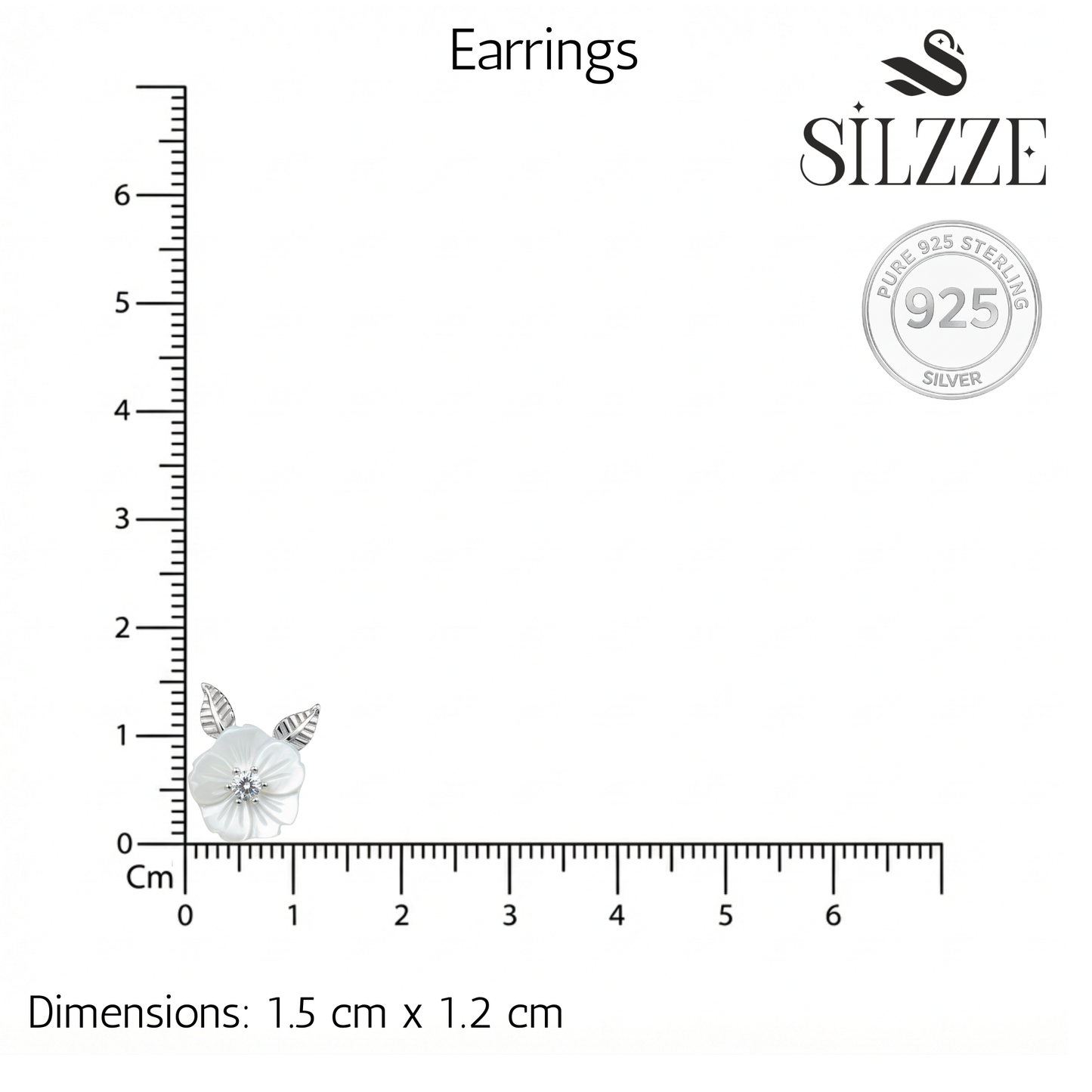 Silver MOP Blooming flower leaf Pendant Set