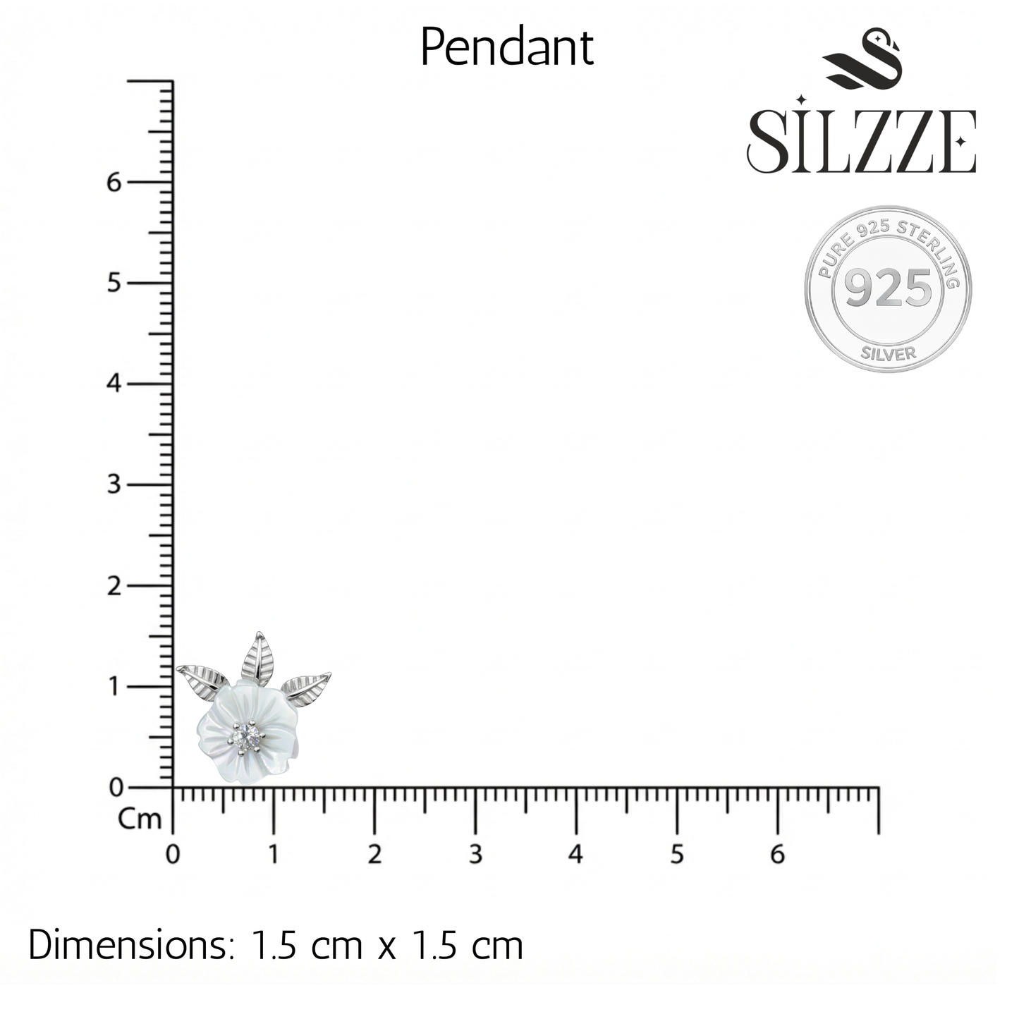 Silver MOP Blooming flower leaf Pendant Set