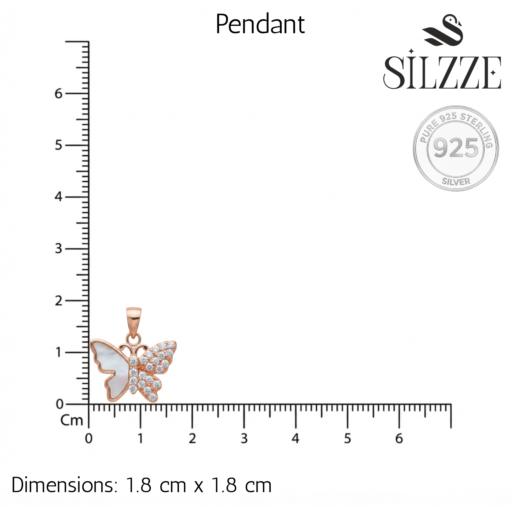 Rose Gold Radiant Butterfly Pendant Set