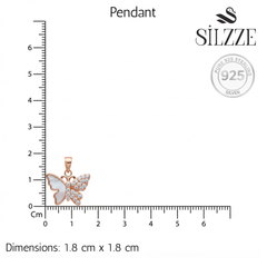 Rose Gold Radiant Butterfly Pendant Set