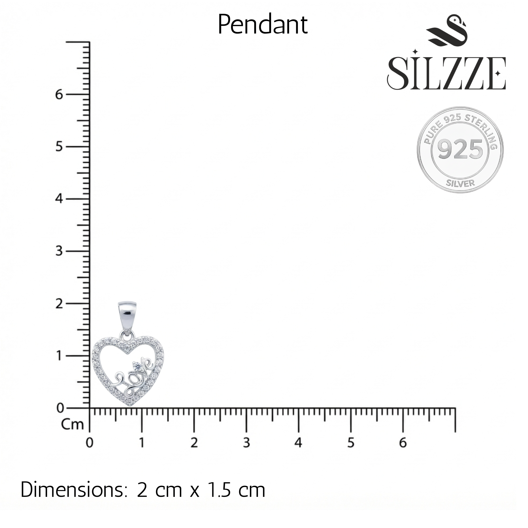 Silver Eternal Love written Heart Pendant set for her