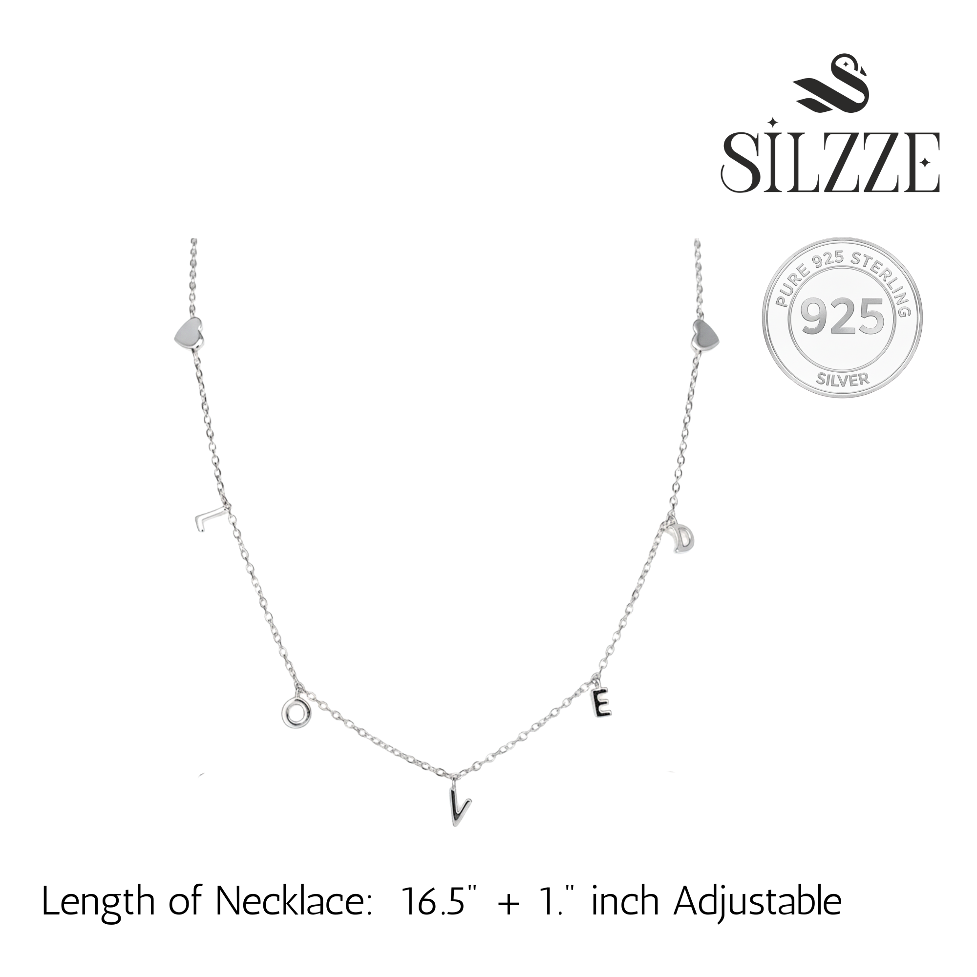 Silver Minimalist LOVED Charm Set
